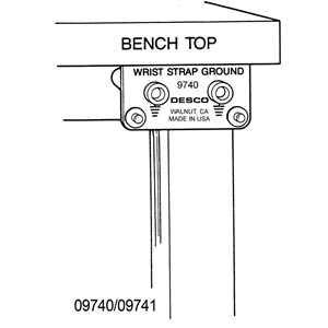Desco 9740 Ground w/4mm Studs Wrist Strap Bench 