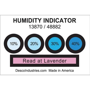 13870-HUMIDITY INDICATOR CARD, 10% 20% 30% 40% REVERSIBLE, 100 EA