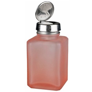 35380-ONE-TOUCH, SS, SQUARE GLASS PINK FROSTED, 120ML