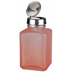 35381-ONE-TOUCH, SS, SQUARE, GLASS PINK FROSTED, 6 OZ