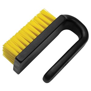 35689-ESD BRUSH, DISSIPATIVE, CURVED HANDLE, YELLOW  NYLON, HARD BRISTLES, 3 IN X 1-1/2 IN