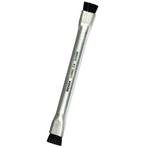 35699-ESD BRUSH, CONDUCTIVE, ROUND ALUMINUM HANDLE,  BLACK FIRM BRISTLES, DOUBLE-SIDED, 1/2 IN