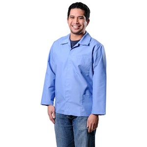 73505-SMOCK, ESD, HEAVY DUTY, COTTON POLY, 1% C,  BLUE, SMALL