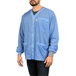 770104-SMOCK,DUAL-WIRE,JACKET, XL,BLUE, KNITTED CUFFS, 3 POCKETS, NO COLLAR