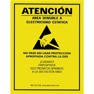 SIGN17X22S-SIGN, ATTENTION, 17IN x 22IN, RS-471, SPANISH