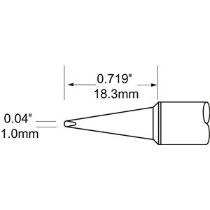 SFV-CH10A-コテ先　D型　1.0mm x 18.3mm　421℃