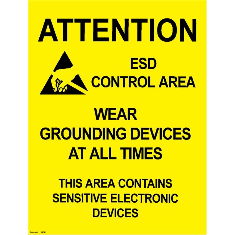 06742-POSTER, AREA WARNING, 432MM x 559MM, 5 PK