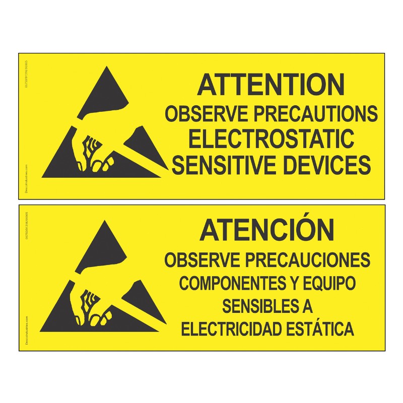 06750-SIGN, ATTENTION, RS-471, ENGLISH-SPANISH, 4'' x 10''