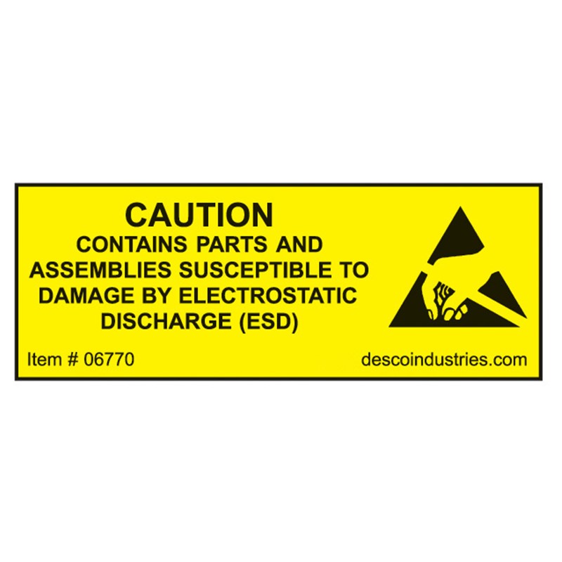 06770-LABEL, EQUIPMENT CONTAINING ESDS  3/4'' x 2'', ROLL OF 500