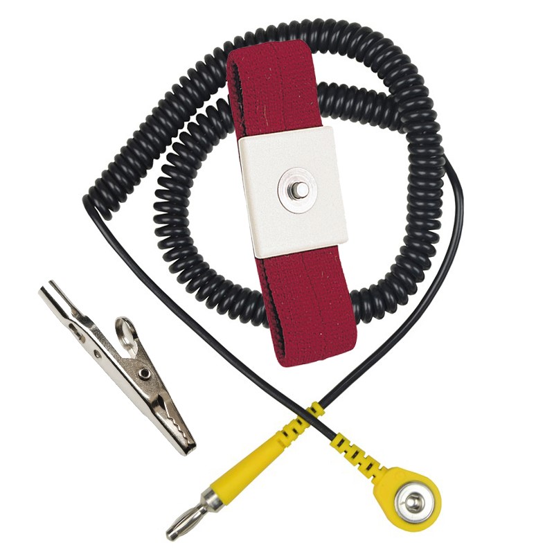 2312R-WRIST STRAP, RED, SIZE M W/1.5M COIL CORD, ROHS