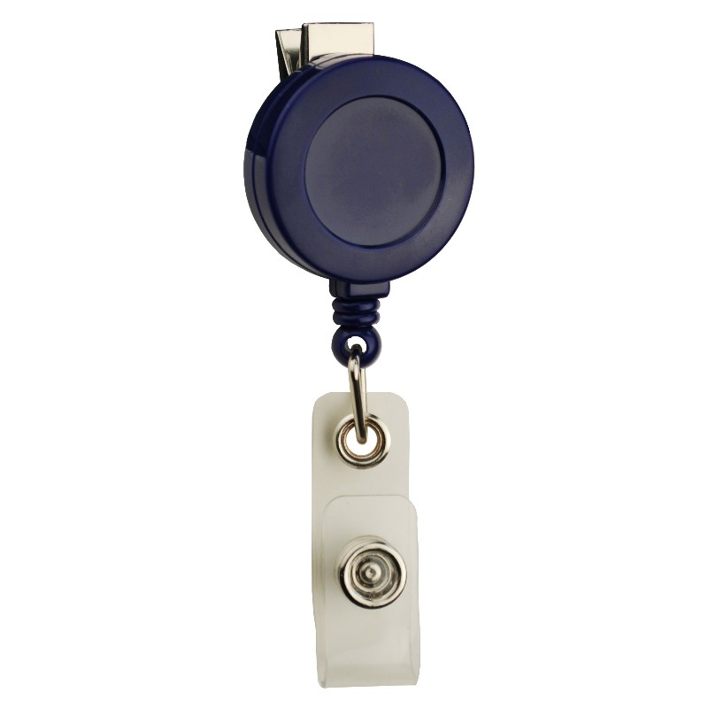 35089-BADGE REEL, ROUND,SWIVEL CLIP, STRAP END FITTING, BLUE