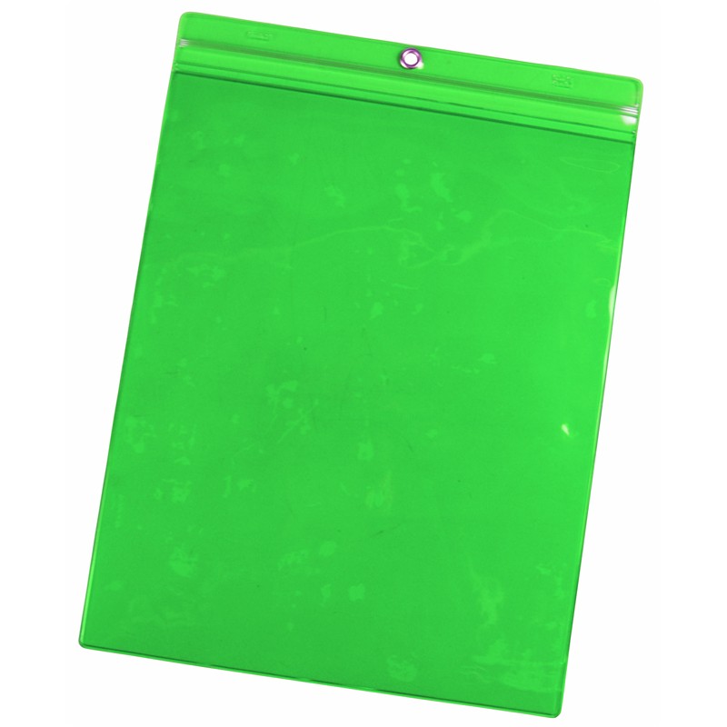 35091-VINYL POUCH, 9-3/4INx13-1/4IN GREEN, PACK OF 25