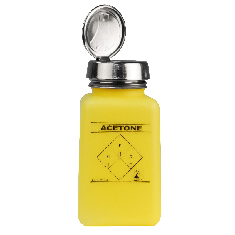 35277-ONE-TOUCH, DURASTATIC, YELLOW, HDPE,180ML ACETONE PRINTED