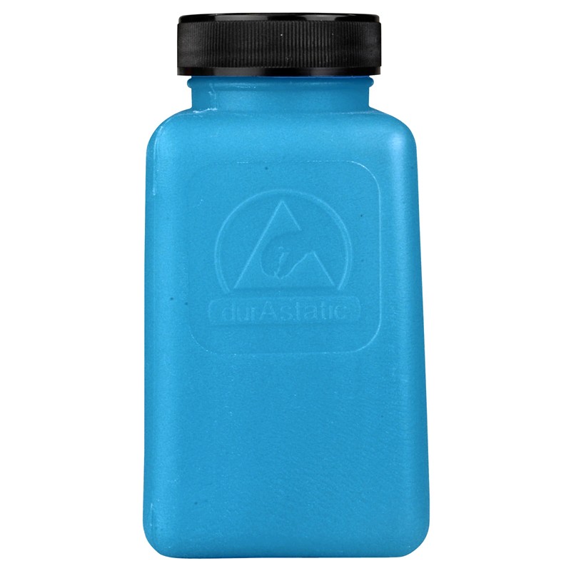 35817 - durAstatic® Dissipative Blue HDPE Bottle with Black Screw Cap, 6 oz