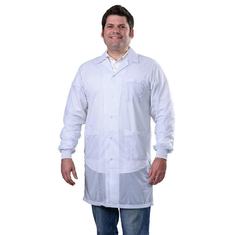 73633-SMOCK, STATSHIELD, LABCOAT, KNITTED CUFFS, WHITE, LARGE