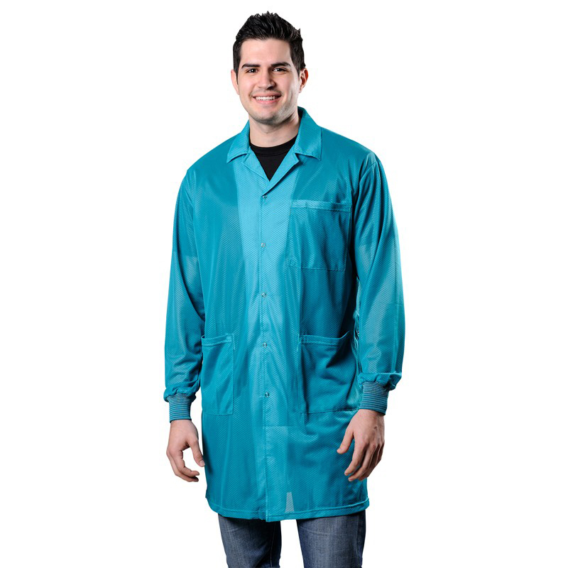 73654-SMOCK, STATSHIELD, LABCOAT, KNITTED CUFFS, TEAL, XLARGE