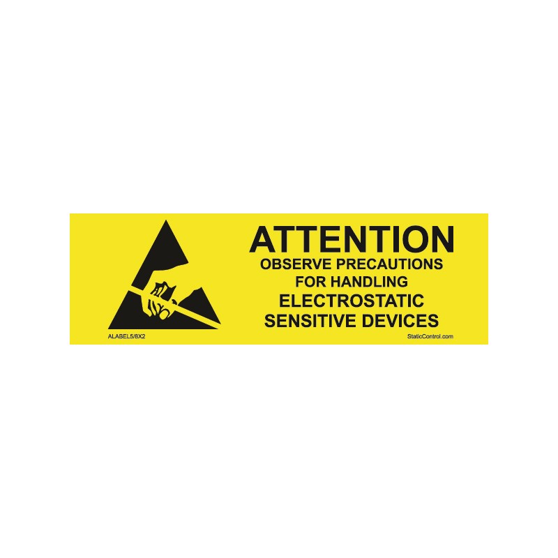 ESD 2 X 2 Labels Attention Electrostatic Sensitive Static Warning 3 Rolls of 500 