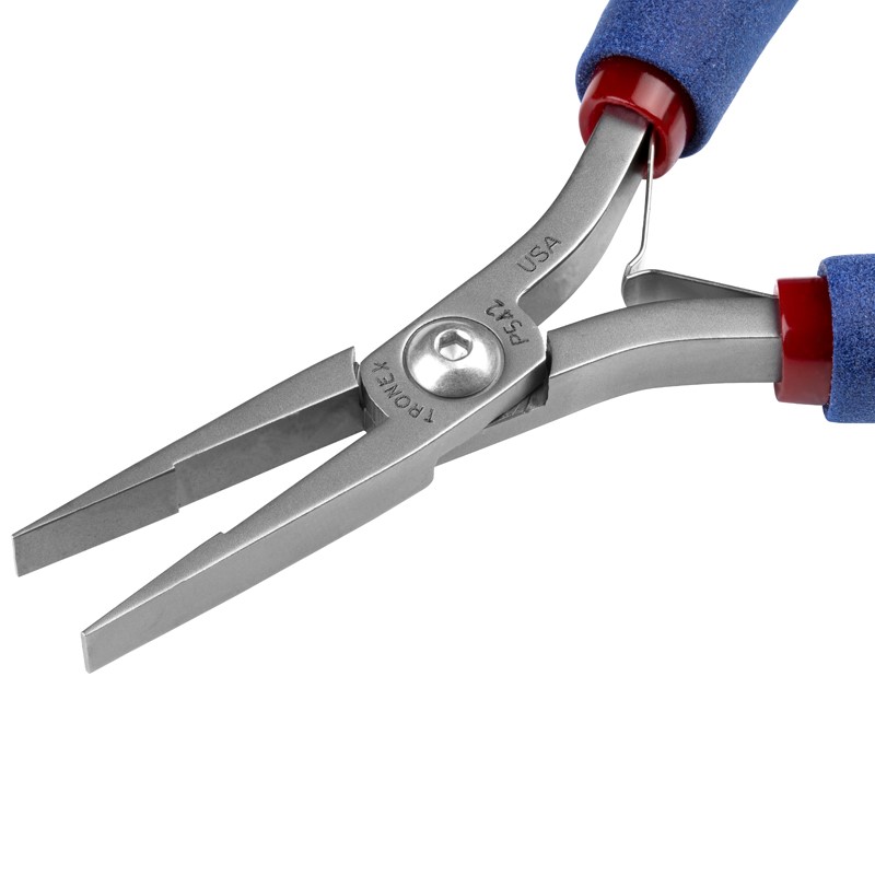 P542-PLIER, FLAT NOSE-LONG SMOOTH JAW WIDE TIPS  STANDARD