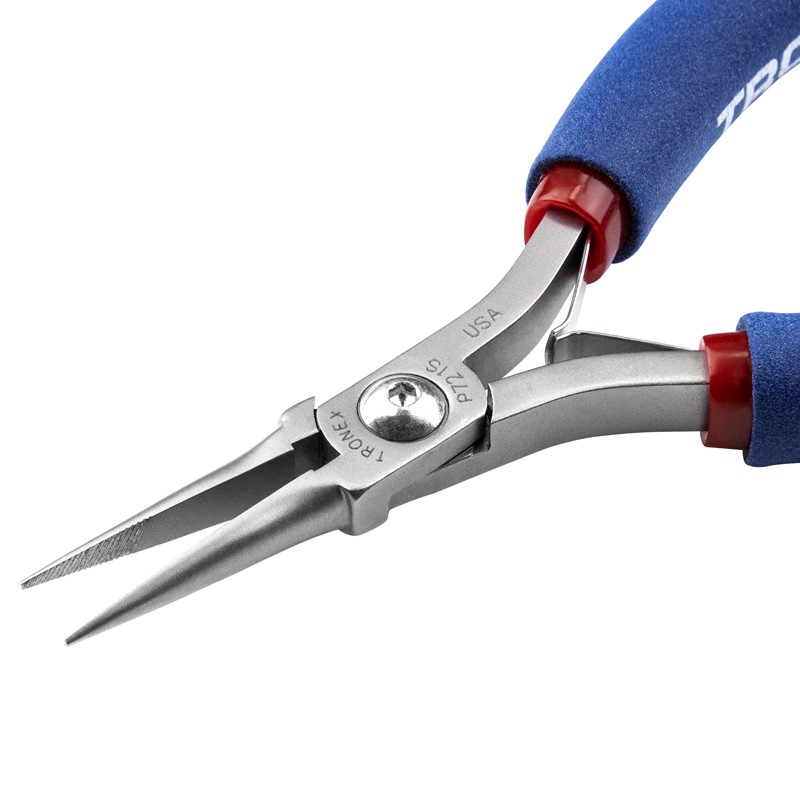 P721S-PLIER, NEEDLE NOSE-LONG JAW SERRATED TIPS LONG 