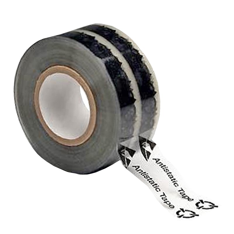 S58112-CLEAR ANTI-STATIC TAPE WITH PRINTED ESD SYMBOLS 1/2" X 36 YARDS, 1" PAPER CORE