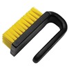 ESD BRUSH, DISSIPATIVE, CURVED HANDLE, YELLOW  NYLON, HARD BRISTLES, 3 IN X 1-1/2 IN