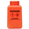 静電気拡散性、ボトルのみ、オレンジ色、GHS表示、HDPE、「ISOPROPANOL」と印刷、180cc