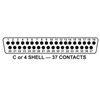 35784-D-SUB, CONDUCTIVE CONNECTOR COVER, M5501/32A-37P, 1000/CS