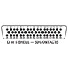 35786-D-SUB, CONDUCTIVE CONNECTOR COVER, M5501/32A-50P, 1000/CS
