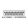35782-D-SUB, CONDUCTIVE CONNECTOR COVER, M5501/32A-25P, 1000/CS