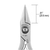 P745-PLIER, FLAT NOSE-SHORT SMOOTH JAW WIDE TIPS LONG 